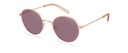 Okulary przeciwsłoneczne damskie i męskie Charlie różowo-złote – oprawki okrągłe z metalu, widok z przodu