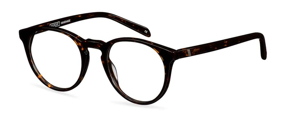 Okulary zerówki damskie i męskie Ellis Wide brązowe – oprawki okrągłe z acetatu, na modelu