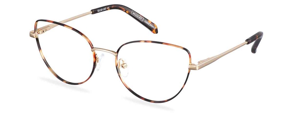 Okulary do komputera Sofia Wide złote – oprawki kocie z metalu, widok z góry