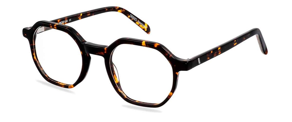 Okulary zerówki damskie i męskie Taylor brązowe – oprawki geometryczne z acetatu, na modelu