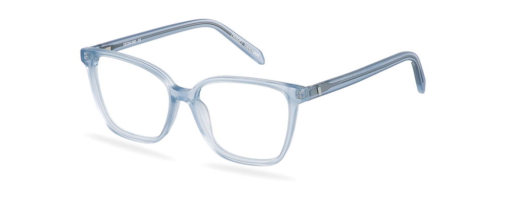 Okulary korekcyjne damskie Blanca niebieskie – oprawki kocie z acetatu, widok z góry