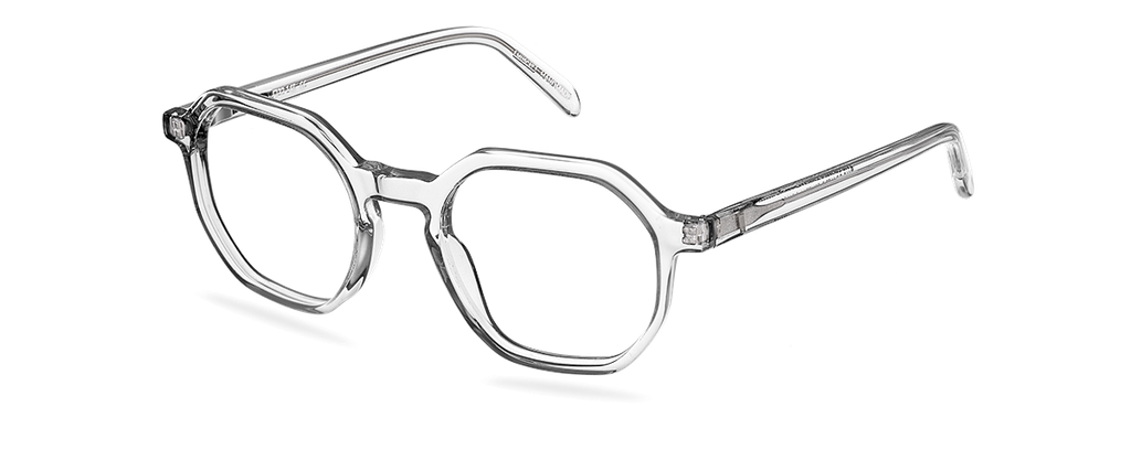 Okulary do komputera Taylor Wide przezroczyste – oprawki geometryczne z acetatu, widok z prawej strony