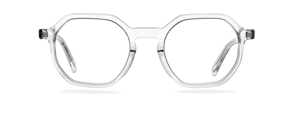 Okulary zerówki damskie i męskie Taylor Wide przezroczyste – oprawki geometryczne z acetatu, widok z góry