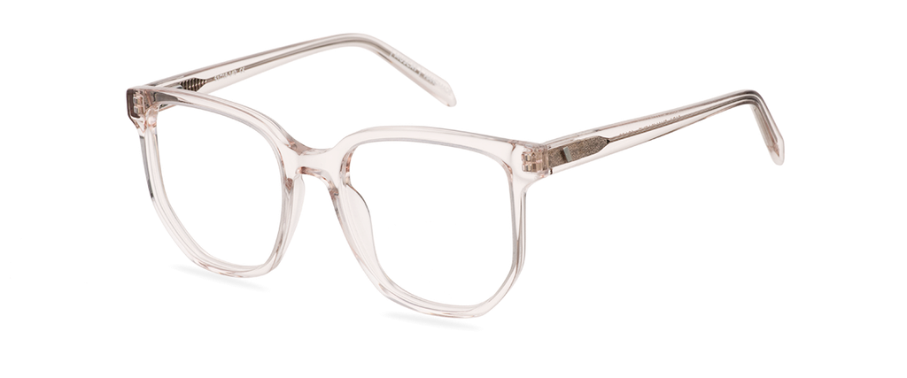 Okulary korekcyjne damskie i męskie Sara szampańskie – oprawki kocie z acetatu, widok z góry
