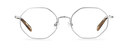 Okulary do komputera Percy srebrne – oprawki geometryczne z metalu, widok z przodu