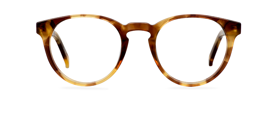 Okulary do komputera Ellis Wide brązowe – oprawki okrągłe z acetatu, widok z przodu