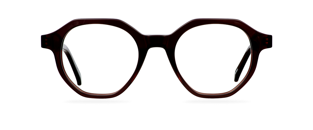 Okulary do komputera Austin brązowe – oprawki geometryczne z acetatu, widok z góry
