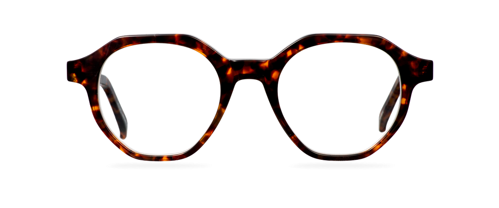 Okulary korekcyjne damskie i męskie Austin brązowe – oprawki geometryczne z acetatu, widok z góry