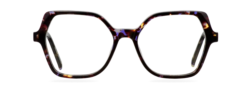 Okulary do komputera Oprah brązowe – oprawki geometryczne z acetatu, widok z przodu