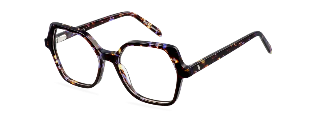 Okulary zerówki damskie i męskie Oprah brązowe – oprawki geometryczne z acetatu, widok z góry