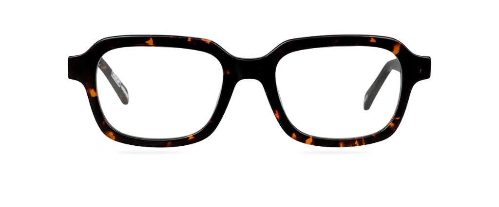 Okulary do komputera Ollie brązowe – oprawki prostokątne z acetatu, widok z góry