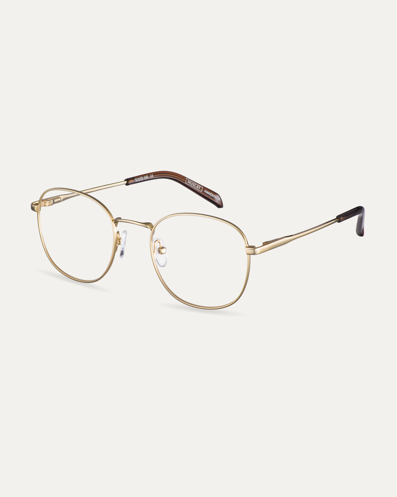 Okulary korekcyjne Leo Gold/Americano – widok pod kątem