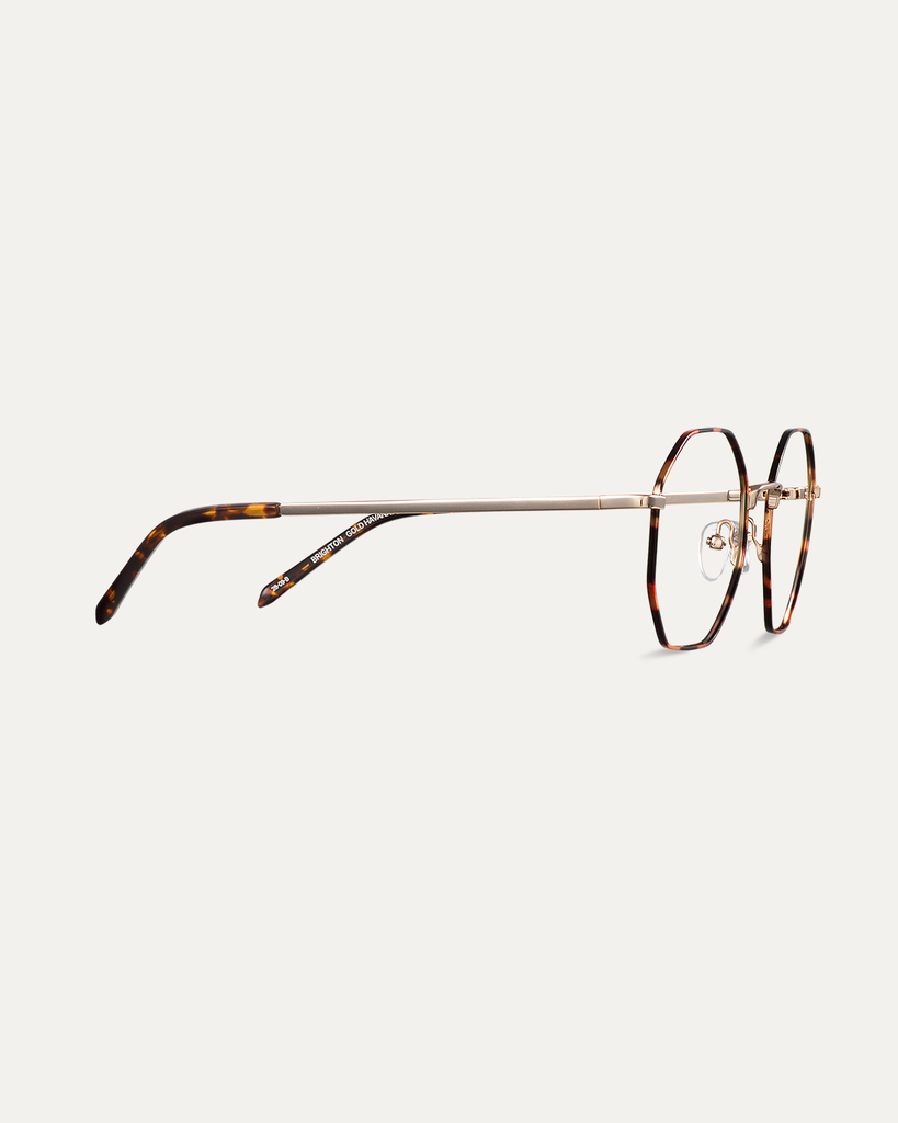 Okulary zerówki Brighton Gold Havana/Dark Havana – widok z boku