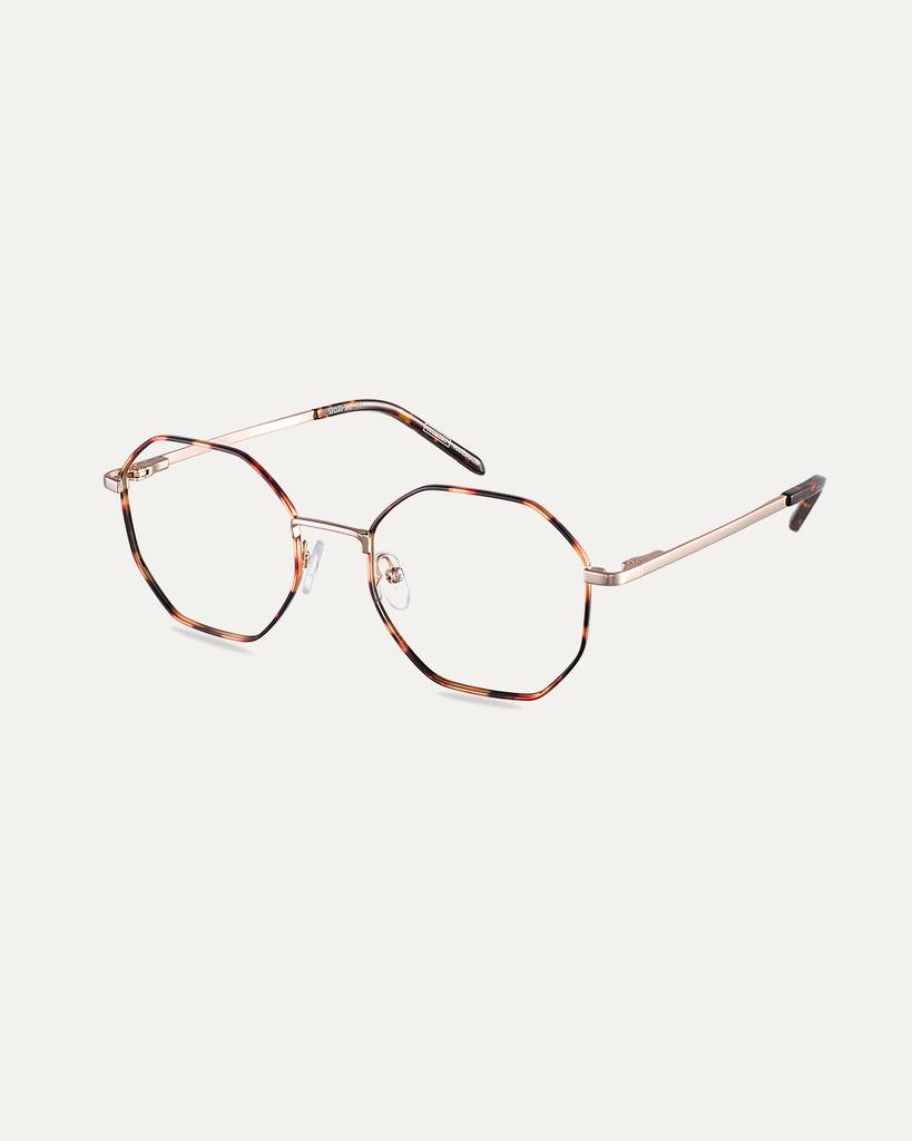 Okulary zerówki Brighton Gold Havana/Dark Havana – widok pod kątem