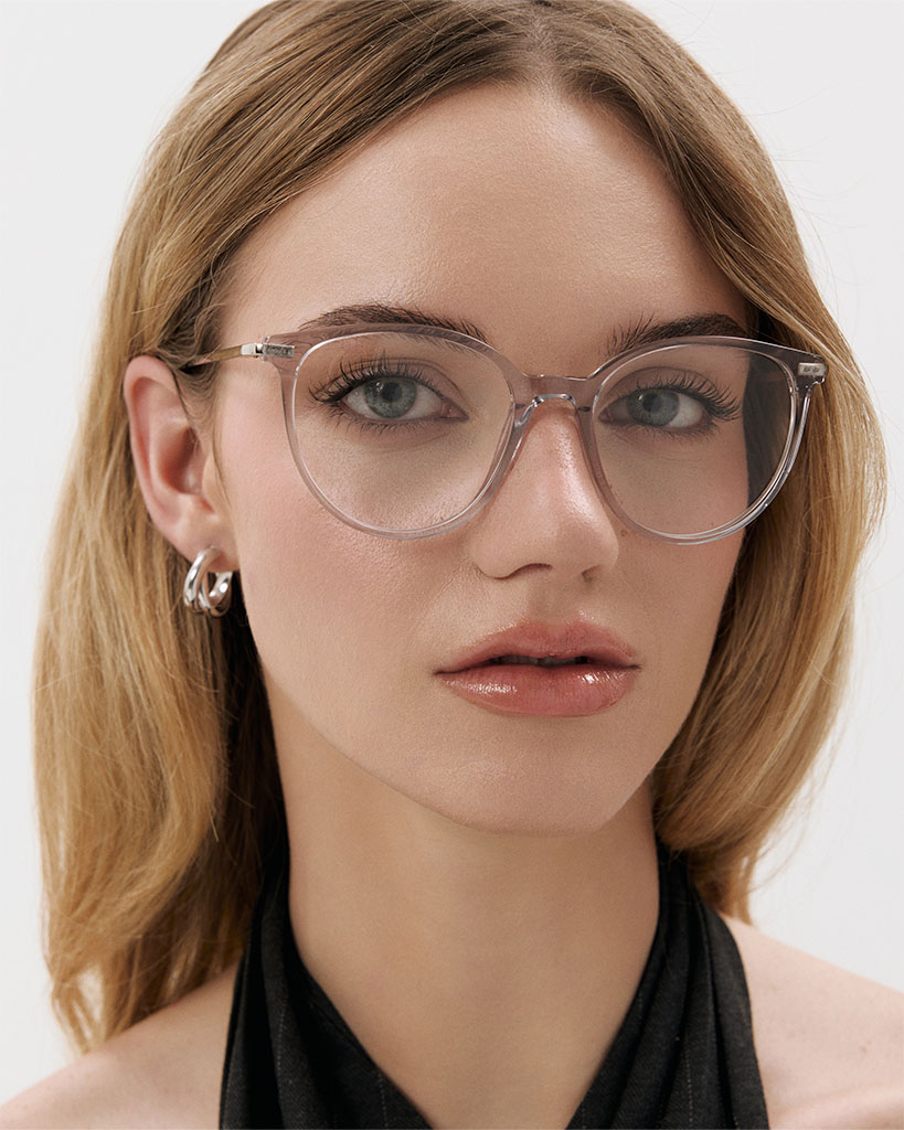 Okulary korekcyjne damskie Olivia szare – oprawki kocie